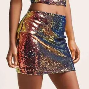 Irridecent Sequin Side Slit Skirt LAST CHANCE